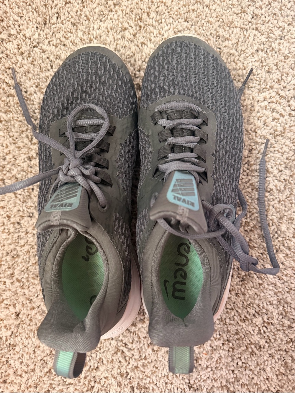 Nike Gray Sneakers with Mint Green Insoles